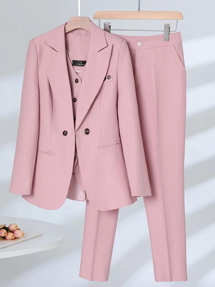 Light Pink Pantsuit for Women, Pink Formal Pantsuit for Office